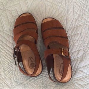 Ecco Brown suede Strappy Sandal with Buckle